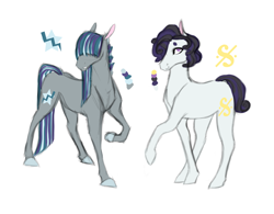 Size: 4163x3240 | Tagged: safe, artist:xenalollie, imported from derpibooru, oc, oc only, earth pony, pony, absurd resolution, female, high res, magical lesbian spawn, male, mare, offspring, parent:coloratura, parent:octavia melody, parents:taviratura, simple background, sketch, stallion, white background