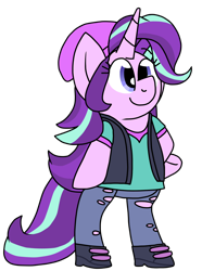 Size: 1280x1723 | Tagged: safe, artist:ashleigharts, imported from derpibooru, starlight glimmer, pony, unicorn, equestria girls, mirror magic, spoiler:eqg specials, beanie, bipedal, clothes, equestria girls outfit, female, hat, simple background, smiling, solo, transparent background