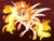 Size: 1049x800 | Tagged: safe, artist:unisoleil, imported from derpibooru, daybreaker, alicorn, pony, a royal problem, chibi, female, grin, mane of fire, rearing, smiling, solo, spread wings, wings