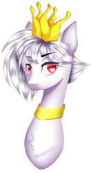 Size: 748x1419 | Tagged: safe, artist:clefficia, imported from derpibooru, oc, oc only, oc:treasure, pony, bust, crown, jewelry, male, portrait, regalia, simple background, solo, stallion, transparent background