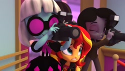 Size: 1920x1080 | Tagged: safe, imported from derpibooru, screencap, photo finish, sunset shimmer, equestria girls, camera, cinema, doll, equestria girls minis, female, irl, photo, toy