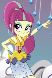 Size: 584x874 | Tagged: safe, imported from derpibooru, screencap, sour sweet, dance magic, equestria girls, spoiler:eqg specials, armpits, bedroom eyes, cropped, disco dress, ear piercing, earring, female, jewelry, lidded eyes, piercing, solo