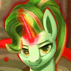 Size: 444x444 | Tagged: safe, artist:rodrigues404, color edit, edit, imported from derpibooru, starlight glimmer, pony, unicorn, animated, cinemagraph, color cycling, colored, female, gif, hue, lidded eyes, looking at you, magic, perfect loop, seizure warning, smiling, smirk, solo, sparkles