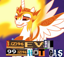 Size: 587x516 | Tagged: safe, edit, edited screencap, editor:watermelon changeling, imported from derpibooru, screencap, daybreaker, alicorn, pony, a royal problem, 200% mad, caption, cropped, expand dong, exploitable meme, female, image macro, looking at you, meme, plankton, sheldon j. plankton, solo, spongebob squarepants