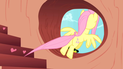 Size: 1280x720 | Tagged: safe, imported from derpibooru, screencap, fluttershy, pegasus, pony, sonic rainboom (episode), butt, female, flutterbutt, mare, plot, solo