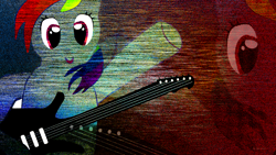 Size: 1920x1080 | Tagged: safe, imported from derpibooru, rainbow dash, female, guitar, solo, wallpaper