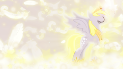 Size: 1600x900 | Tagged: dead source, safe, artist:drakizora, artist:sailortrekkie92, edit, imported from derpibooru, derpy hooves, alicorn, pony, alicornified, derpicorn, female, princess derpy, race swap, solo, wallpaper, wallpaper edit