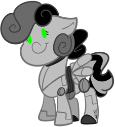 Size: 2417x2660 | Tagged: safe, artist:befishproductions, imported from derpibooru, oc, oc only, oc:proto, pegasus, pony, robot, robot pony, chibi, female, filly, high res, signature, simple background, solo, transparent background