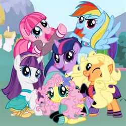 Size: 300x300 | Tagged: safe, artist:beavernator, imported from derpibooru, applejack, fluttershy, pinkie pie, rainbow dash, rarity, twilight sparkle, earth pony, pegasus, pony, unicorn, abbey bominable, abby bominable, alternate hairstyle, clawdeen wolf, cleo de nile, clothes, crossover, draculaura, female, frankie stein, ghoulia yelps, lagoona blue, loose hair, mane six, mane six opening poses, mare, monster high, one eye closed, shoes, vector, wat, wink