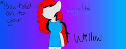 Size: 1020x404 | Tagged: safe, artist:blueberrysans123123, imported from derpibooru, oc, oc only, pony, ponysona, solo