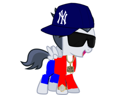 Size: 800x600 | Tagged: safe, artist:jawsandgumballfan24, edit, imported from derpibooru, rumble, pony, clothes, colt, douchebag, gangster, hat, male, mlb, new york yankees, simple background, solo, white background