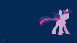 Size: 1366x768 | Tagged: safe, artist:lukijimomk, edit, imported from derpibooru, twilight sparkle, pony, unicorn, blue background, female, hooves, horn, lineless, mare, minimalist, modern art, open mouth, simple background, solo, wallpaper, wallpaper edit