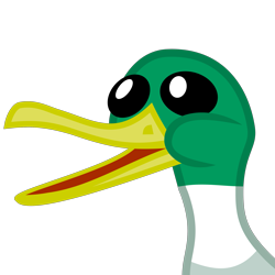 Size: 2135x2135 | Tagged: safe, imported from derpibooru, duck, mallard, pony, derpibooru, badge, bust, derpibooru badge, male, meta, open beak, open mouth, portrait, simple background, transparent background