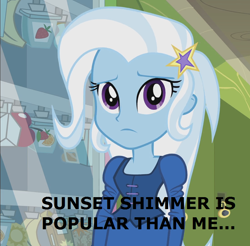 Size: 732x720 | Tagged: safe, imported from derpibooru, trixie, equestria girls, grammatical error, image macro, meme, sad, trixie yells at everything