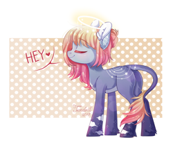 Size: 2360x2000 | Tagged: safe, artist:ten-dril, imported from derpibooru, oc, oc only, earth pony, pony, eyes closed, female, halo, high res, mare, solo