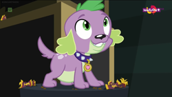 Size: 2208x1242 | Tagged: safe, imported from derpibooru, screencap, spike, spike the regular dog, dog, equestria girls, movie magic, spoiler:eqg specials, belly, chubby, fat, fat spike, stuffed, teletoon