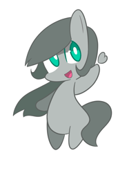Size: 600x750 | Tagged: safe, artist:surplusflow, imported from derpibooru, oc, oc only, oc:ashen winter, pony, chibi, cute, heart, simple background, solo, style emulation, white background