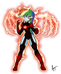 Size: 936x1144 | Tagged: safe, artist:cynos-zilla, imported from derpibooru, rainbow dash, equestria girls, crossover, dc comics, evil grin, female, glowing eyes, green lantern, grin, looking at you, red lantern, red lantern corps, simple background, smiling, solo, transparent background