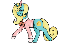 Size: 1280x918 | Tagged: safe, artist:fishtoonz, imported from derpibooru, oc, oc only, oc:seafoam breeze, pony, unicorn, ascot, beauty mark, clothes, compass, female, mare, shirt, simple background, socks, solo, transparent background