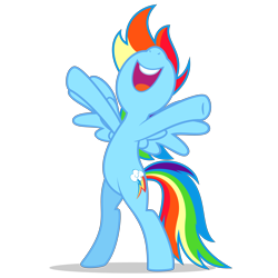 Size: 7000x7000 | Tagged: safe, artist:besttubahorse, imported from derpibooru, rainbow dash, pegasus, pony, .svg available, absurd resolution, bipedal, cheering, cute, dashabetes, female, mare, nose in the air, open mouth, simple background, smiling, solo, standing up, transparent background, vector