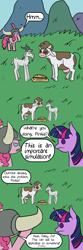 Size: 1500x4493 | Tagged: safe, artist:oneovertwo, imported from derpibooru, daisy jo, pinkie pie, twilight sparkle, alicorn, goat, pony, not asking for trouble, absurd resolution, comic, twilight sparkle (alicorn)