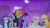 Size: 1920x1080 | Tagged: safe, imported from derpibooru, screencap, applejack, fluttershy, pinkie pie, rainbow dash, rarity, twilight sparkle, alicorn, pony, not asking for trouble, discovery family logo, female, goggles, grappling hook, mane six, moon, pinkie spy, rope, twilight sparkle (alicorn)