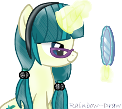 Size: 738x658 | Tagged: safe, artist:rainbow--draw, artist:starchase-bases, imported from derpibooru, juniper montage, pony, unicorn, equestria girls, spoiler:eqg specials, base used, equestria girls ponified, female, magic, magic aura, mirror, ponified, simple background, solo, transparent background