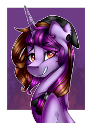 Size: 625x841 | Tagged: safe, artist:symphstudio, artist:xxmissteaxx, imported from derpibooru, oc, oc only, oc:symphony diamond, pony, unicorn, bust, female, mare, portrait, solo