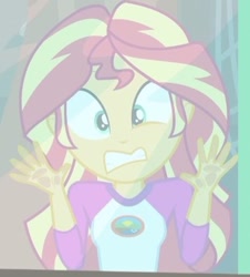 Size: 372x411 | Tagged: safe, imported from derpibooru, screencap, sunset shimmer, equestria girls, legend of everfree, cropped, female, ouch, solo