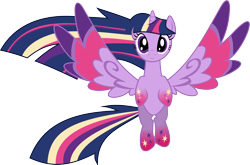 Size: 2516x1662 | Tagged: safe, artist:whizzball2, imported from derpibooru, twilight sparkle, alicorn, pony, twilight's kingdom, .svg available, female, mare, rainbow power, simple background, solo, svg, transparent background, twilight sparkle (alicorn), vector, vector trace