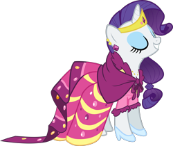 Size: 7545x6341 | Tagged: safe, artist:atomicmillennial, imported from derpibooru, rarity, pony, unicorn, the best night ever, absurd resolution, clothes, dress, female, gala dress, glass slipper (footwear), high heels, jewelry, shoes, simple background, solo, tiara, transparent background, vector, vector trace