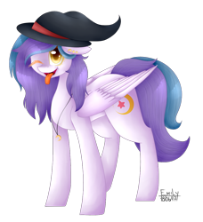 Size: 964x1057 | Tagged: safe, artist:kawurin, artist:pinkpearlmlp, imported from derpibooru, oc, oc only, oc:shylu, pegasus, pony, female, hat, mare, one eye closed, simple background, solo, tongue out, transparent background, wink, witch hat