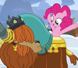 Size: 1026x891 | Tagged: safe, imported from derpibooru, screencap, pinkie pie, prince rutherford, pony, not asking for trouble, cropped