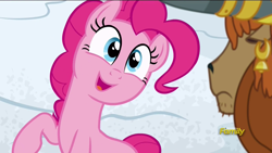 Size: 1920x1080 | Tagged: safe, imported from derpibooru, screencap, pinkie pie, prince rutherford, pony, not asking for trouble, discovery family logo