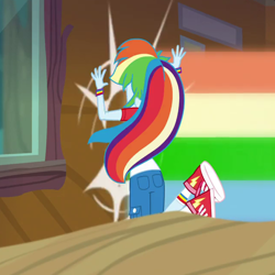 Size: 640x640 | Tagged: safe, imported from derpibooru, screencap, rainbow dash, equestria girls, legend of everfree, clothes, converse, cropped, faceplant, female, ouch, rainbow crash, shoes, slapstick, solo