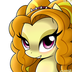 Size: 1284x1284 | Tagged: safe, artist:yorozpony, imported from derpibooru, adagio dazzle, earth pony, pony, equestria girls ponified, female, looking at you, mare, ponified, smiling, solo