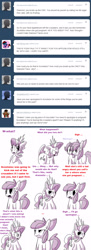Size: 1641x4522 | Tagged: safe, artist:secretgoombaman12345, imported from derpibooru, apple bloom, diamond tiara, sweetie belle, earth pony, pony, unicorn, ask chubby diamond, ask pregnant scootaloo, absurd resolution, chubby, chubby diamond, comic, dialogue, female, filly, monochrome, simple background, tumblr, white background