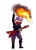 Size: 633x889 | Tagged: safe, artist:secretgoombaman12345, imported from derpibooru, sweetie belle, human, female, fire, flying v, guitar, humanized, meanie belle, musical instrument, pyro belle, simple background, solo, transparent background