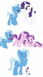 Size: 720x1280 | Tagged: safe, artist:kittythenerd, deleted from derpibooru, imported from derpibooru, rarity, trixie, pony, age regression, baby, baby pony, diaper