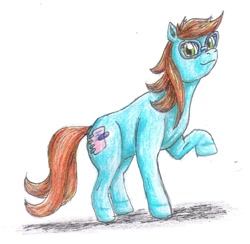 Size: 1057x1032 | Tagged: safe, artist:edhelistar, imported from derpibooru, bright eyes, pony, alternate eye color, g1, g1 to g4, g4, generation leap, glasses, simple background, traditional art