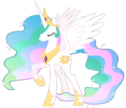 Size: 2812x2392 | Tagged: safe, artist:heart-of-stitches, imported from derpibooru, princess celestia, alicorn, pony, eyes closed, female, mare, simple background, solo, transparent background, vector