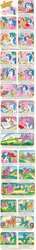 Size: 711x4998 | Tagged: safe, imported from derpibooru, gypsy (g1), majesty, milky way (g1), question mark (g1), star hopper, sunspot, pony, comic:my little pony (g1), a sparkling surprise, absurd resolution, archway, blank, book, boop, comic, dream castle, female, flying saucer, g1, garland, majesty's library, noseboop, official, origin story, page, sparkle pony, stars, twirled her magic horn