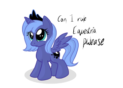 Size: 1024x735 | Tagged: safe, artist:bronyxceed, artist:navigatoralligator, imported from derpibooru, princess luna, alicorn, pony, female, filly, simple background, solo, transparent background, vector, vector trace, woona, younger