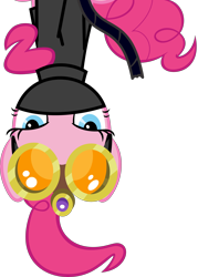 Size: 3918x5460 | Tagged: safe, artist:ocarina0ftimelord, imported from derpibooru, pinkie pie, earth pony, pony, the crystal empire, .svg available, absurd resolution, catsuit, female, goggles, mare, pinkie spy, simple background, solo, transparent background, vector, vector trace