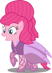 Size: 6253x8772 | Tagged: safe, artist:atomicmillennial, imported from derpibooru, part of a set, pinkie pie, earth pony, pony, inspiration manifestation, absurd resolution, alternate hairstyle, alternate universe, clothes, dress, female, her inspiration manifests, mare, part of a series, simple background, solo, story included, transparent background, vector