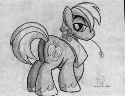 Size: 3300x2550 | Tagged: safe, artist:drawponies, imported from derpibooru, big macintosh, pony, male, simple background, solo, straw, traditional art