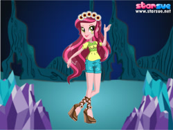 Size: 800x600 | Tagged: safe, artist:user15432, imported from derpibooru, gloriosa daisy, human, equestria girls, legend of everfree, clothes, female, floral head wreath, flower, headband, protagonist, sandals, shirt, shoes, shorts, solo, starsue