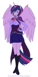 Size: 1481x2973 | Tagged: safe, artist:pyrus-leonidas, imported from derpibooru, twilight sparkle, alicorn, anthro, alternate hairstyle, boots, clothes, female, hand on hip, looking at you, mare, shoes, simple background, smiling, solo, standing, transparent background, twilight sparkle (alicorn)