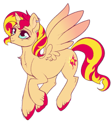 Size: 817x897 | Tagged: safe, artist:lulubell, imported from derpibooru, sunset shimmer, alicorn, pony, alicornified, chest fluff, ear piercing, female, piercing, race swap, shimmercorn, simple background, solo, transparent background, unshorn fetlocks