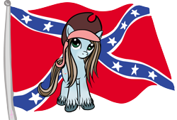 Size: 1600x1080 | Tagged: safe, artist:silversthreads, imported from derpibooru, oc, oc only, oc:romanyheart, earth pony, gypsy vanner, pony, bandana, confederate flag, discussion in the comments, female, flag, hat, mare, politics, rebel, simple background, solo, transparent background, unshorn fetlocks